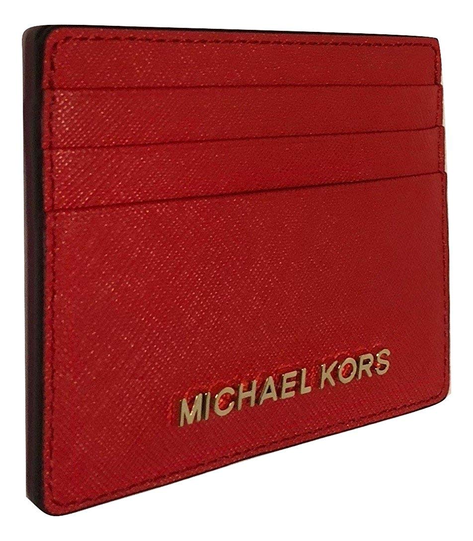 Michael Kors Jet Set Travel LG Card Holder Case Dark Sangria